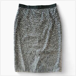 Pure Collection Gray Ombre Sequin Fitted Pencil Skirt Evening Party Holiday 4